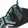 Subblime - 955557 Ensemble Soutien-Gorge En Cuir Verni Vert Avec Fermeture Éclair S/M